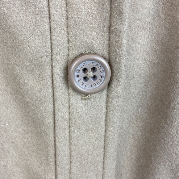 Gap Women's Tan Wool Blend Cropped Winter Pea Coat M - Picture 4 of 7